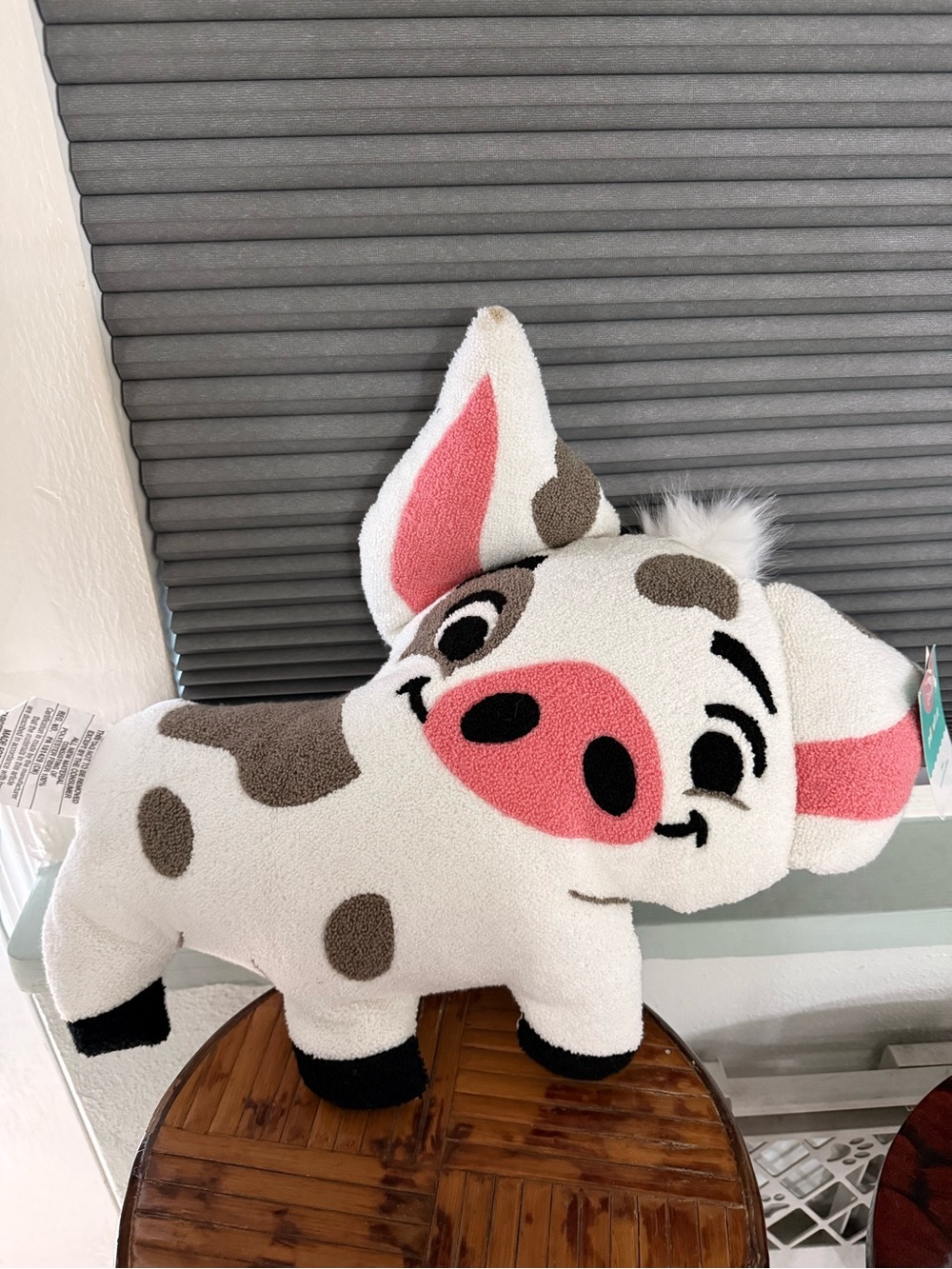 Disney Pua Pig Plush Accent Pillow in White, Pink, Brown and Black